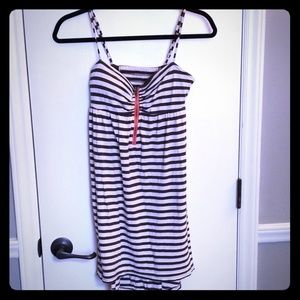 Roxy Black and White Striped High Low Dress